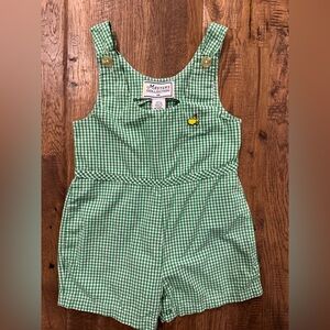 Masters Collection Green Gingham Jon Jon Overalls Baby Size 6 Months